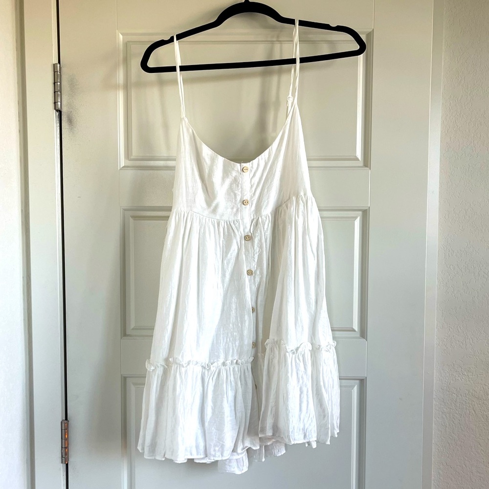 White Button-Down Sundress